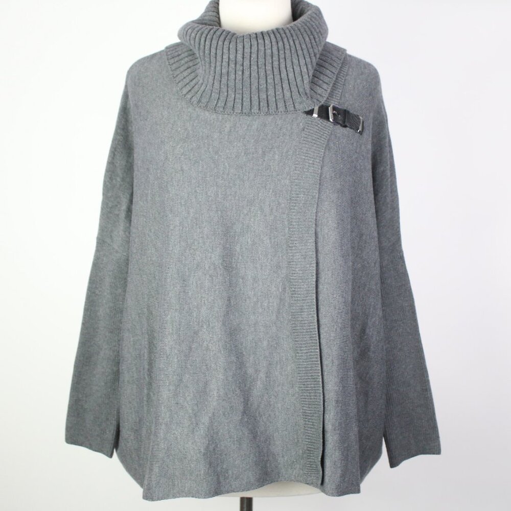 Calvin Klein Womens Small/Medium Buckle Wrap Front Cowl Neck Sweater